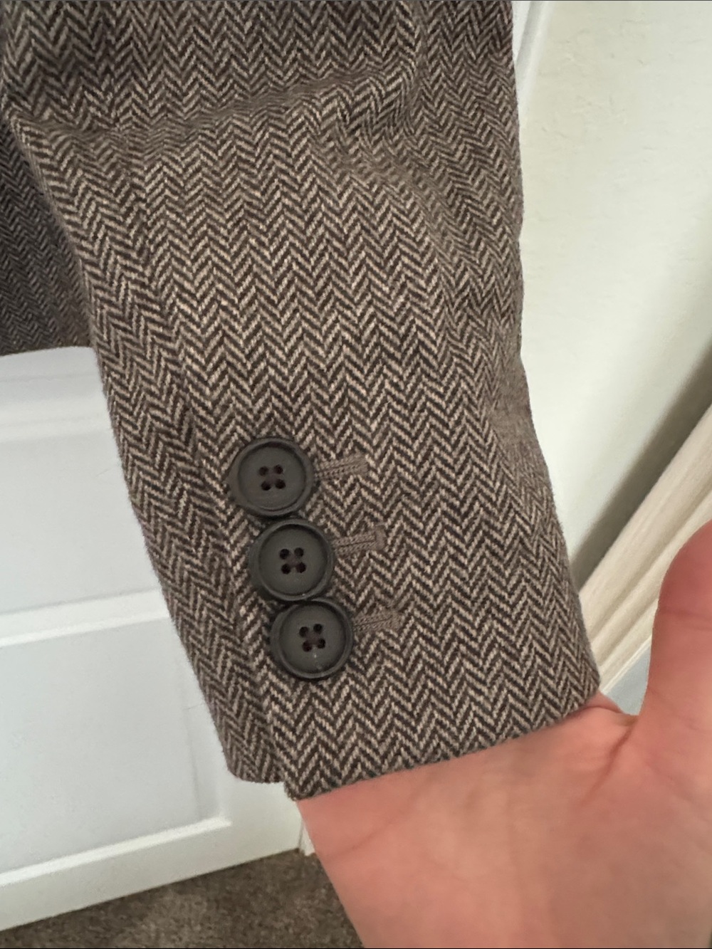 Banana Republic Women's Brown Wool Blend Herringbone Blazer - Picture 5 of 11